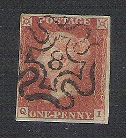 England SG 8, Malteserstempel 8 (£ 160)