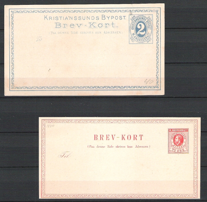 Kristiansund Bypost, brevkort