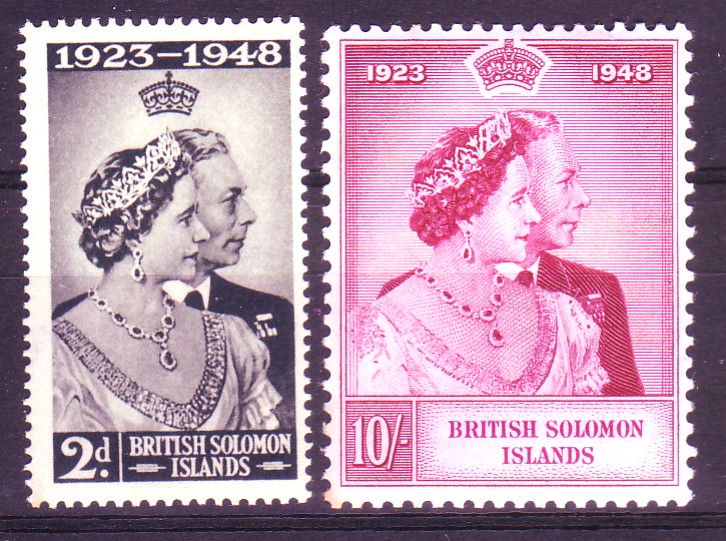 BRITISH SOLOMON ISLANDS: SG 75-76 .**. MNH set Royal Silver Wedding 1949
