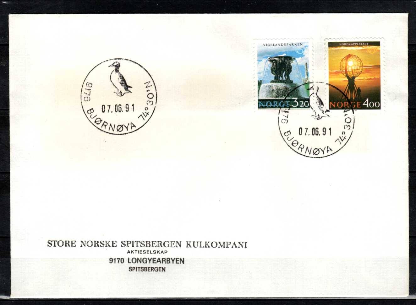 FDC HK 1117-18 stemplet Bjørnøya