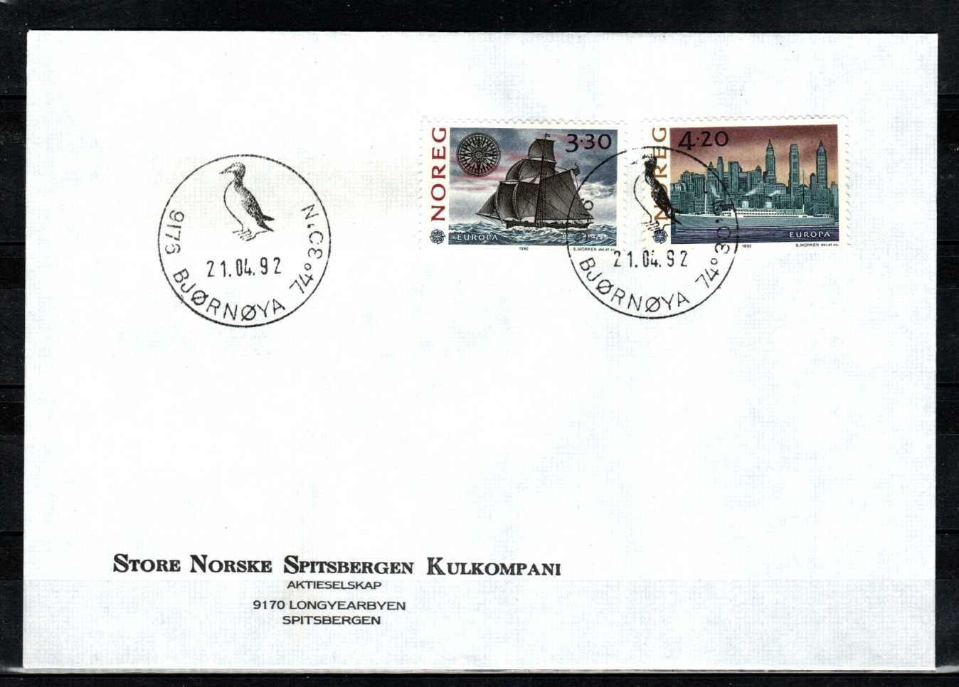 FDC HK 1145-46 stemplet Bjørnøya