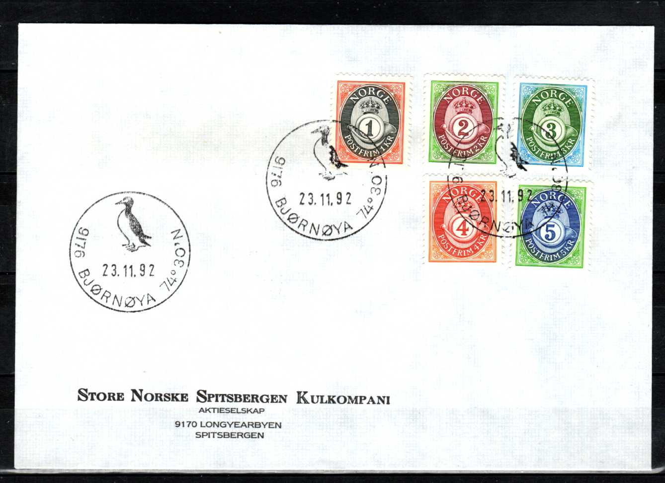 FDC HK 1159-60 Stemplet Bjørnøya