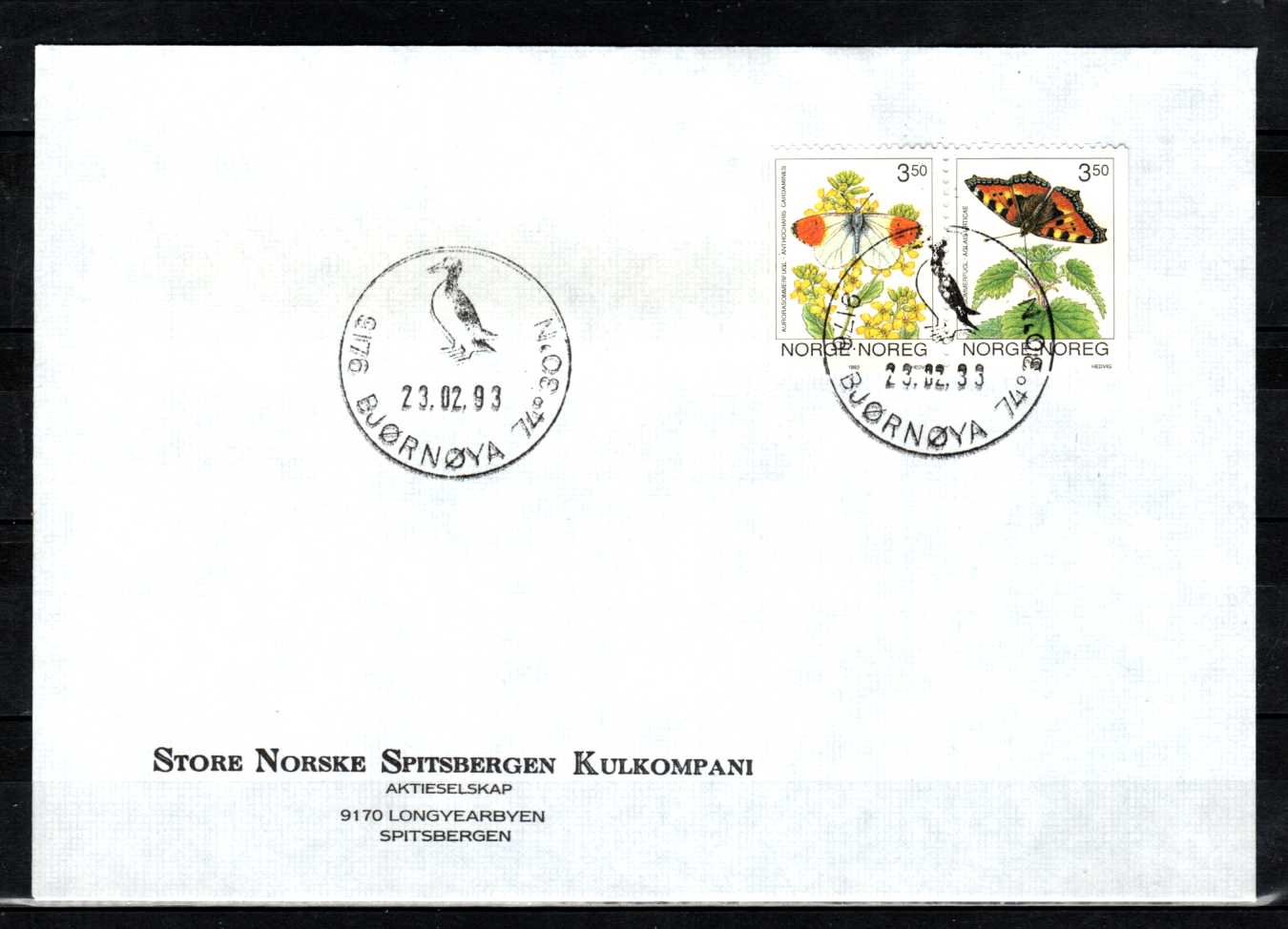 FDC HK 1163-64 stemplet Bjørnøya
