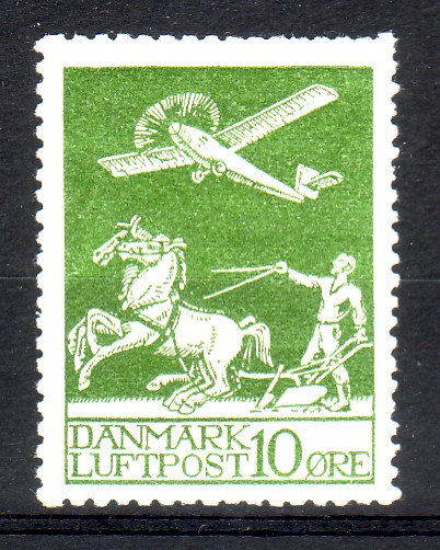 144, 146 .**/*. 10 og 25 øre Luftpost. 10 øre med noen korte tagger. 25 øre letthengslet