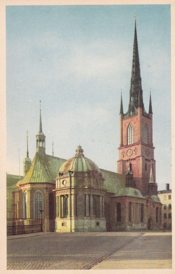 Sverige. Stockholm Ridderkyrkan från öster. Fargekort