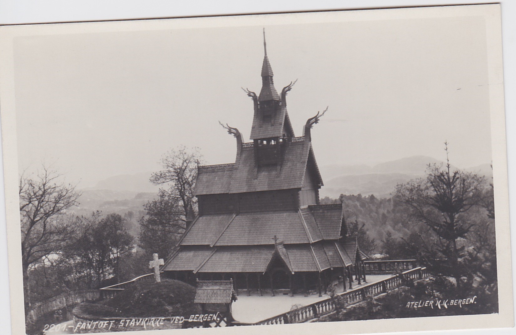 Bergen Fantoft Stavkirke Ubrukt-Ener  K.K Bergen