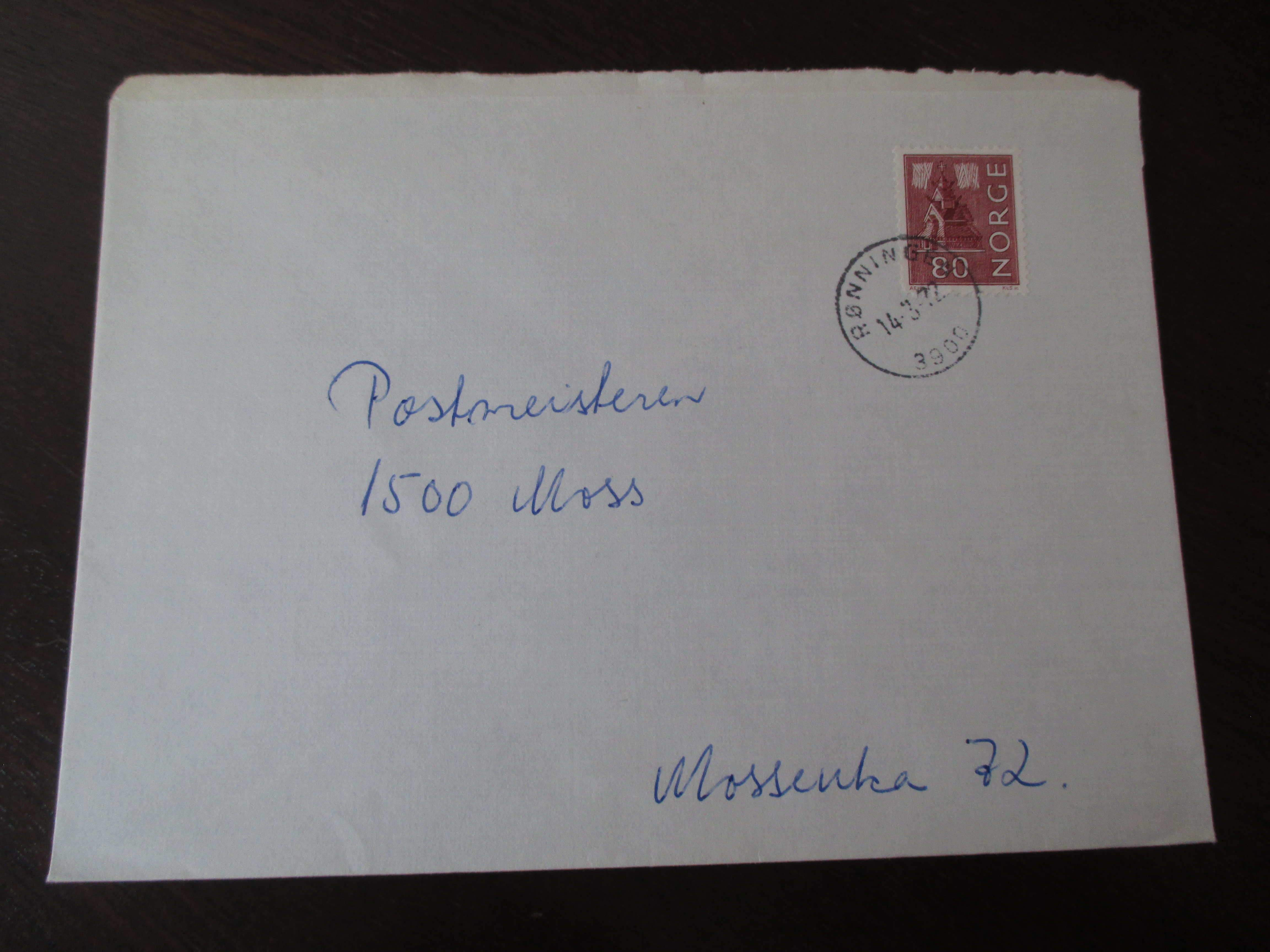 Brev st. Rønningen 14.03.1972. (I22N)