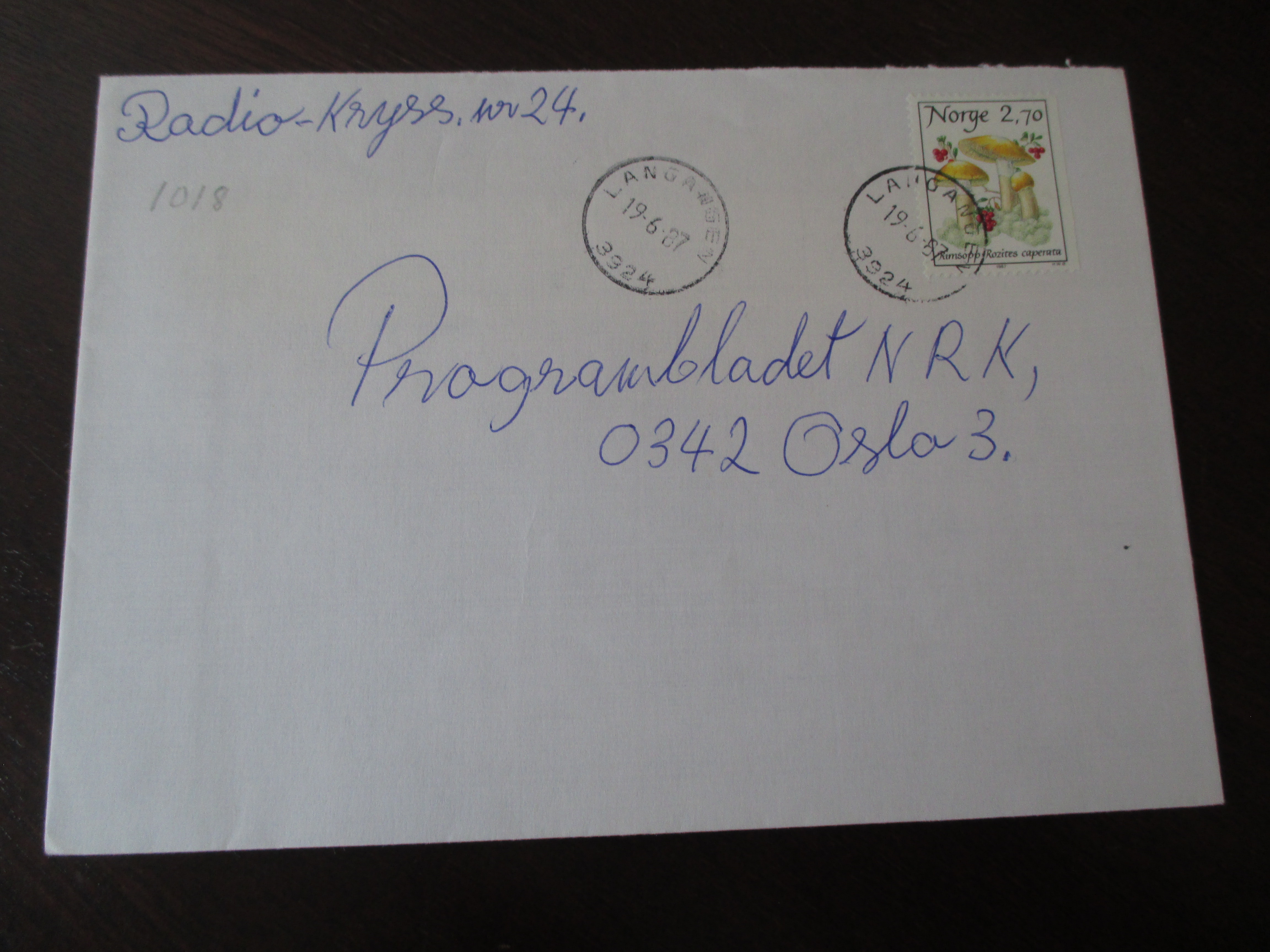 Brev st. Langangen 19.06.1987. (I22N)