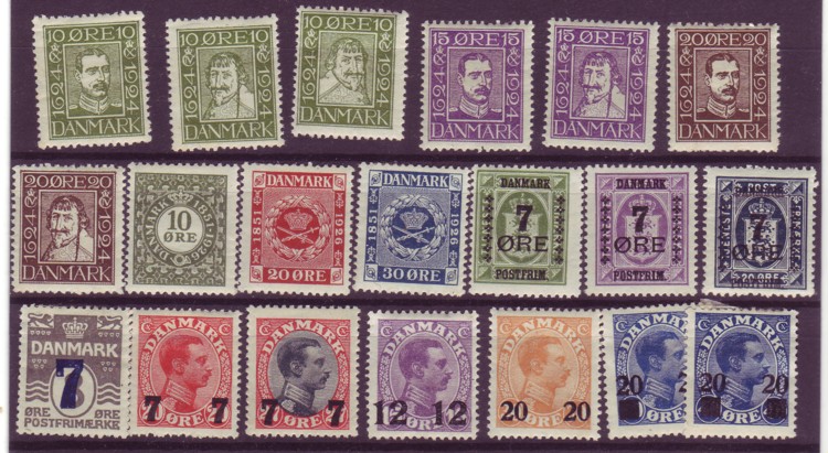 Innstikkskort med * merker 1924-26. AFA = 800,-+