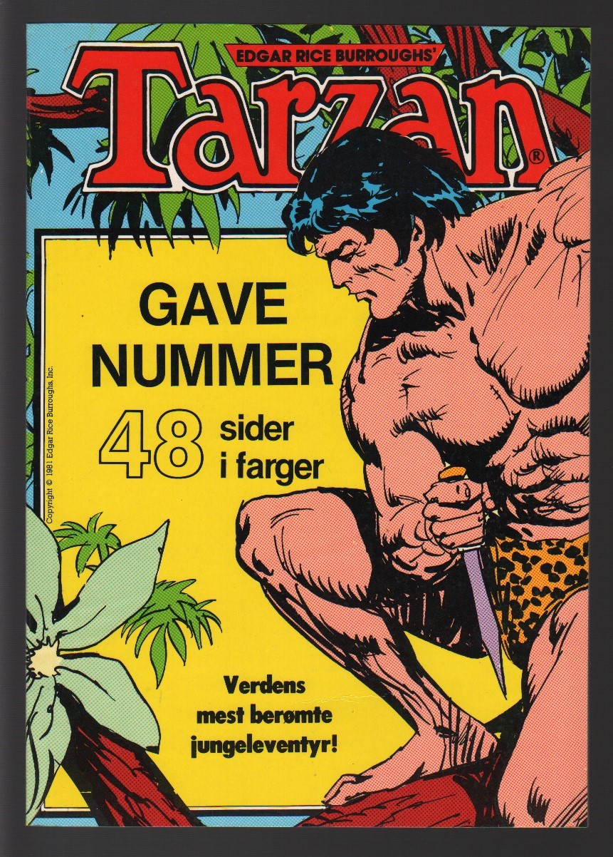 TARZAN GAVENUMMER 48 SIDER I FARGER	1981			*	KVALITET:	FN/VF