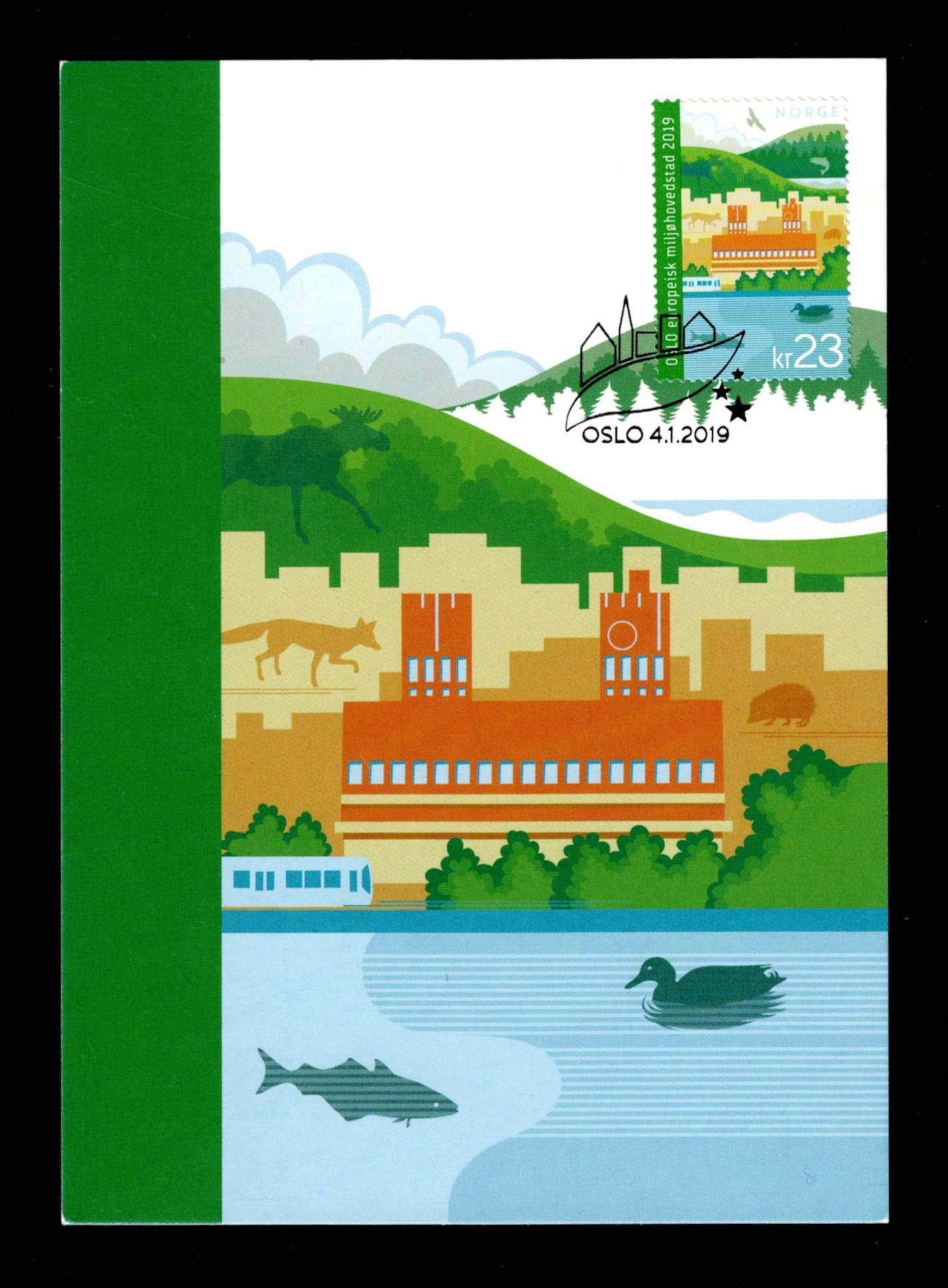 FDC 2019 NK1998 Oslo Miljøhovedstad på kort