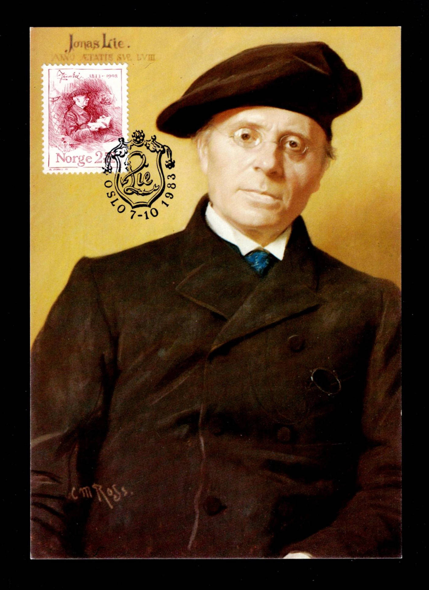 FDC 1983 NK938 Jonas Lie på FsH kort