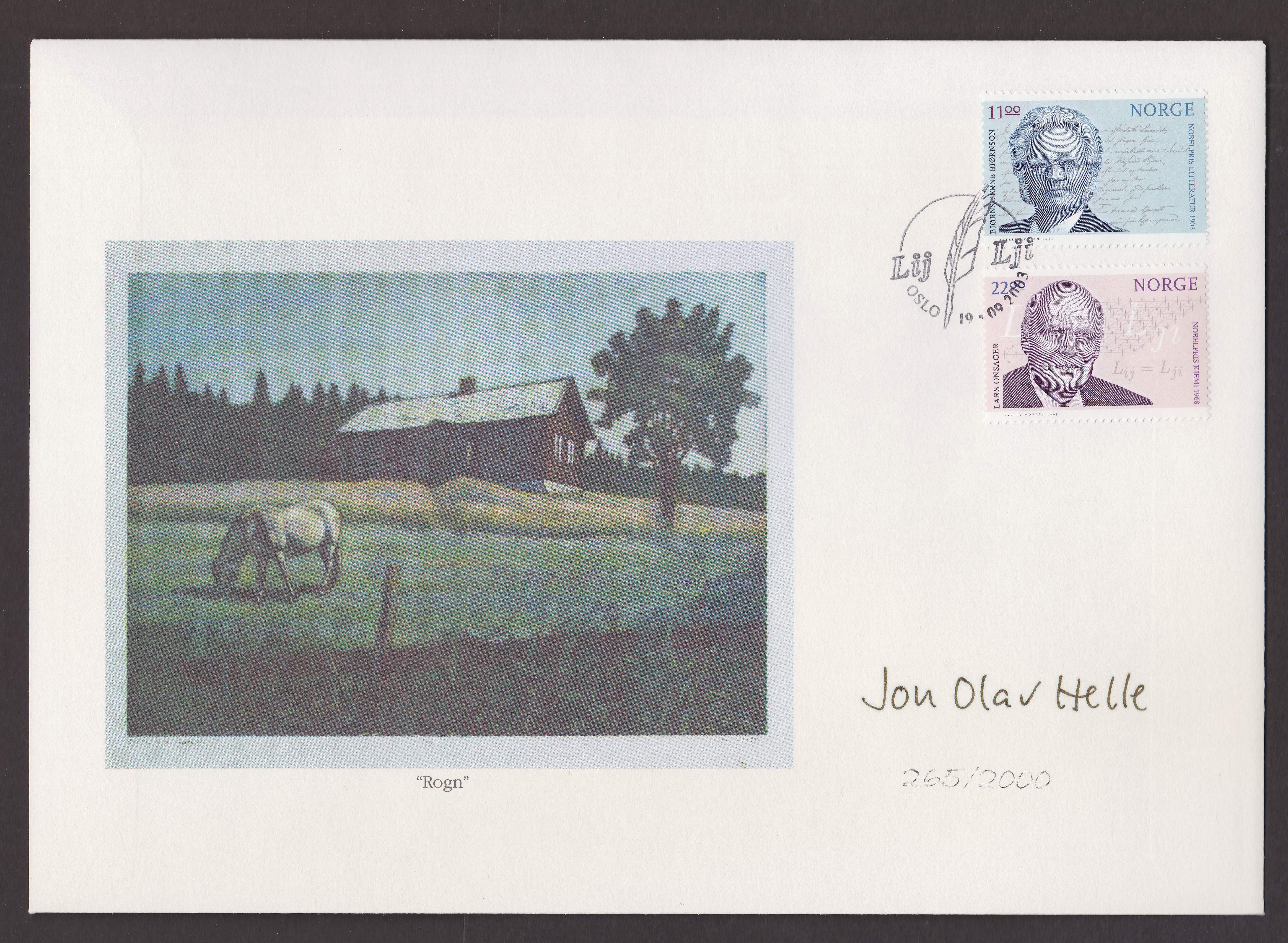 Kunstner FDC 2003 - Jon Olav Helle