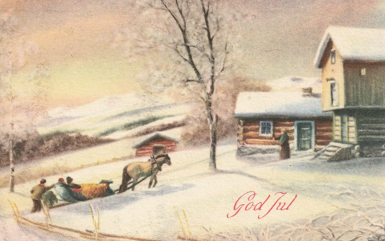 Eldre kort :  God Jul .  Mittet 4656  Pst Småf