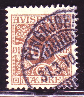 AP-7. 68 øre Avisporto 1907 lettstpl.
