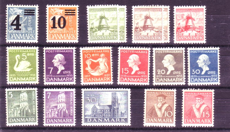 Innstikkskort med * merker 1934-36. AFA = 600,-+