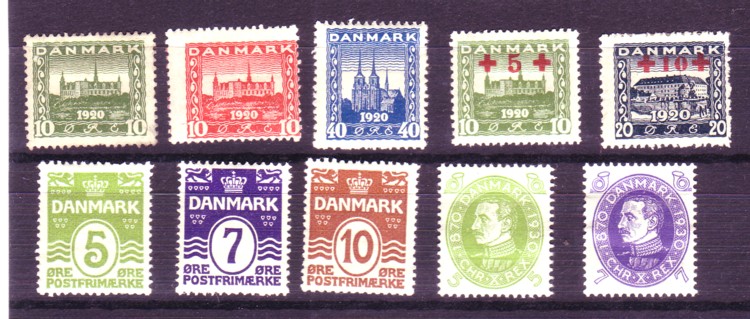 Innstikkskort med * merker 1920-30. AFA = 900,-+