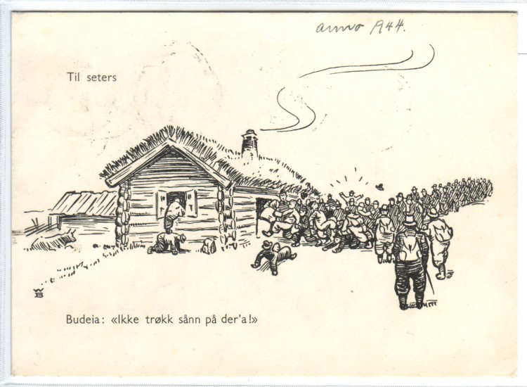 241. S/h-kort -Til seters- brukt Teie -44. K-2-3
