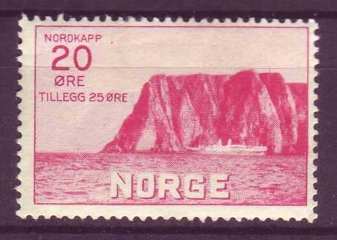 182 .*. 20+25 øre Nordkapp I hengslet