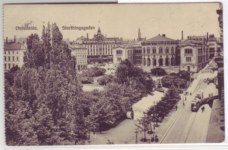 99. S/h-kort -Christiania. Storthingsgaden- brukt -13. K-3-4