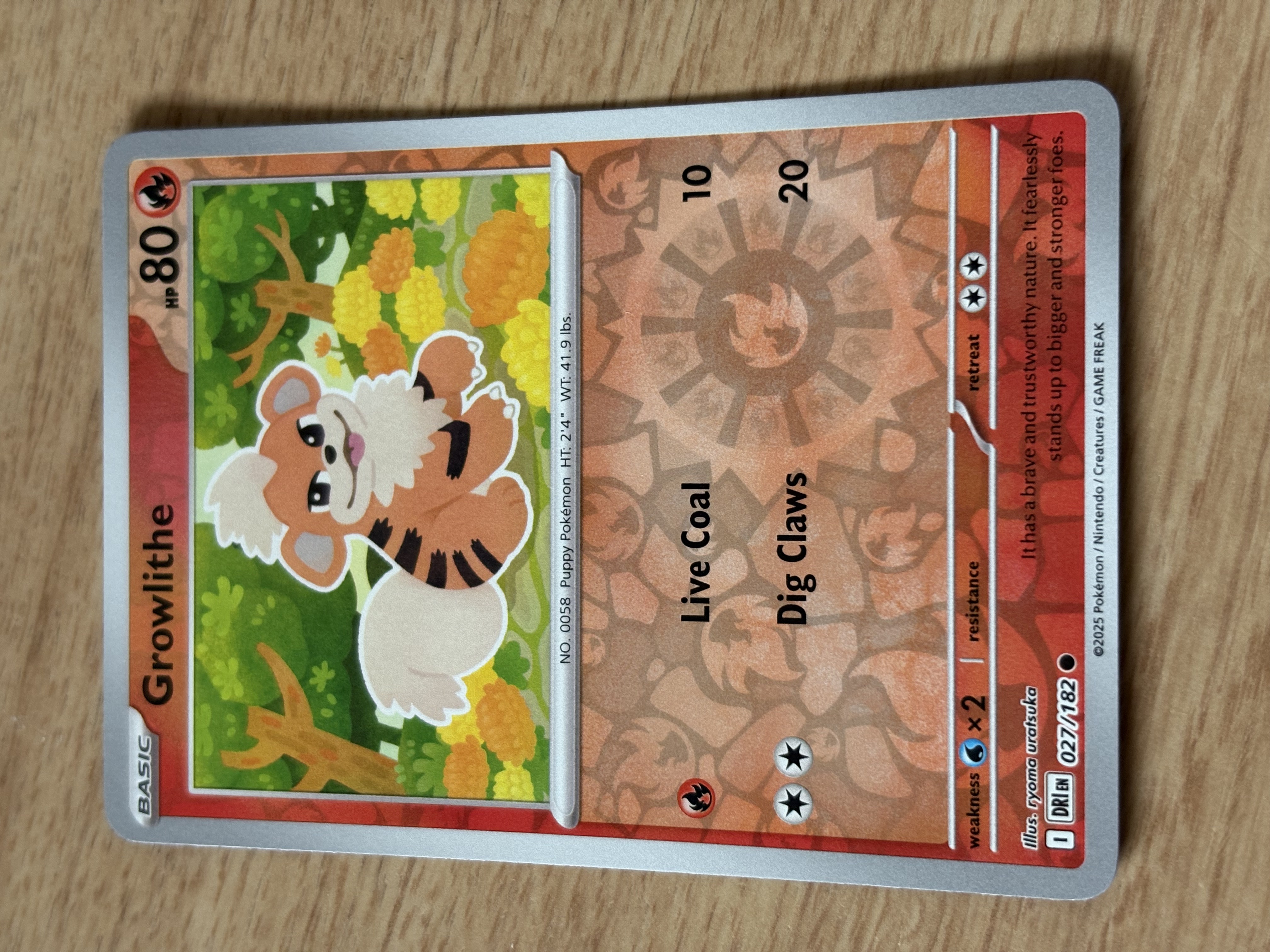 Growlithe - 027/182 - HP 80 - 2025 - V