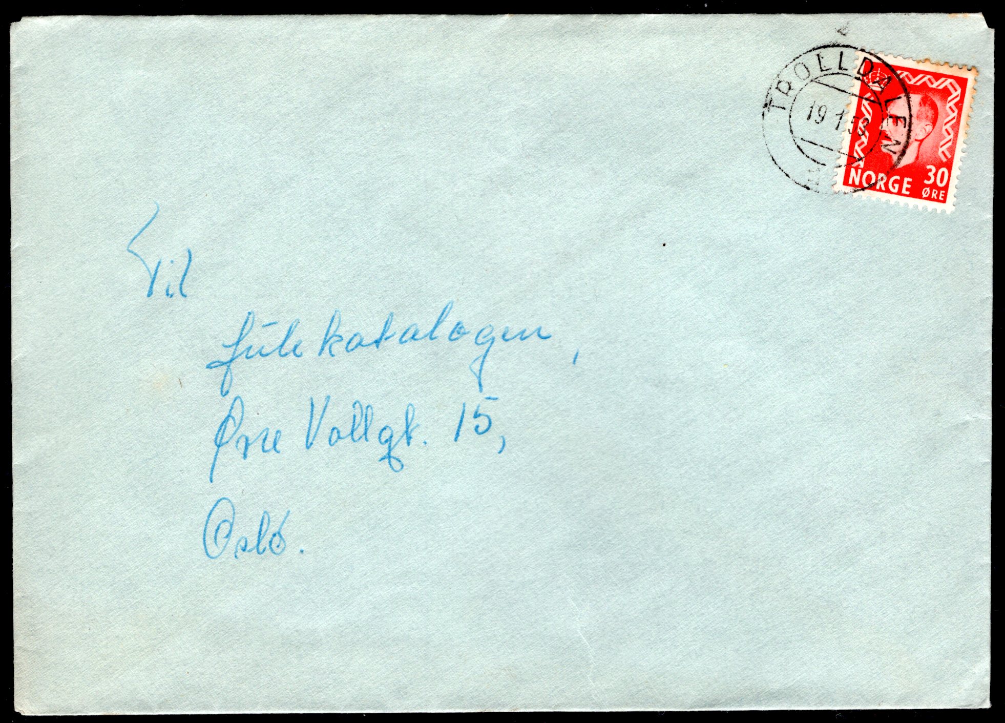 brev stemplet Trolldalen 1953 se scan