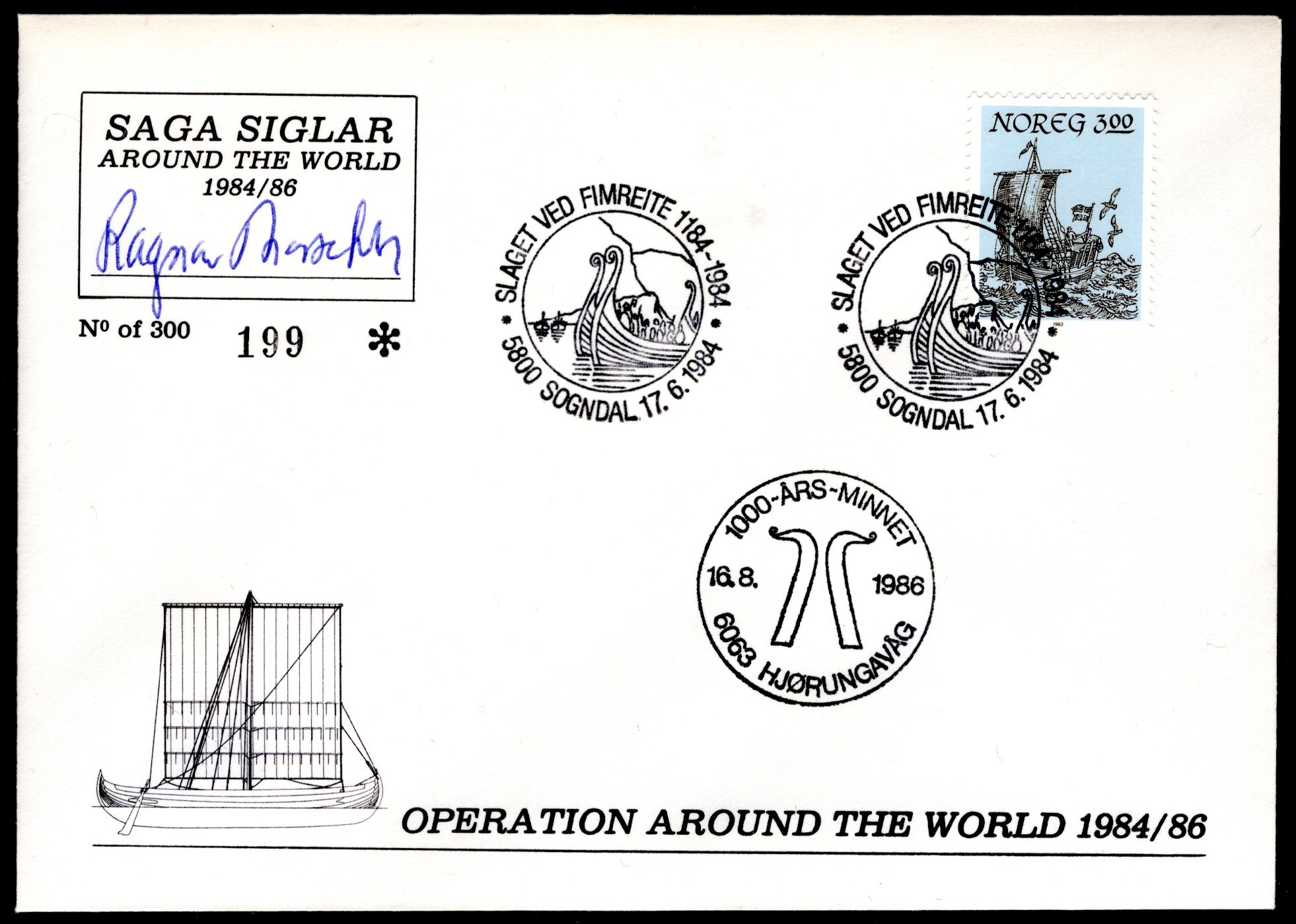 Saga Siglar st Sogndal/Hjørungavåg 1984 sign Torseth se scan