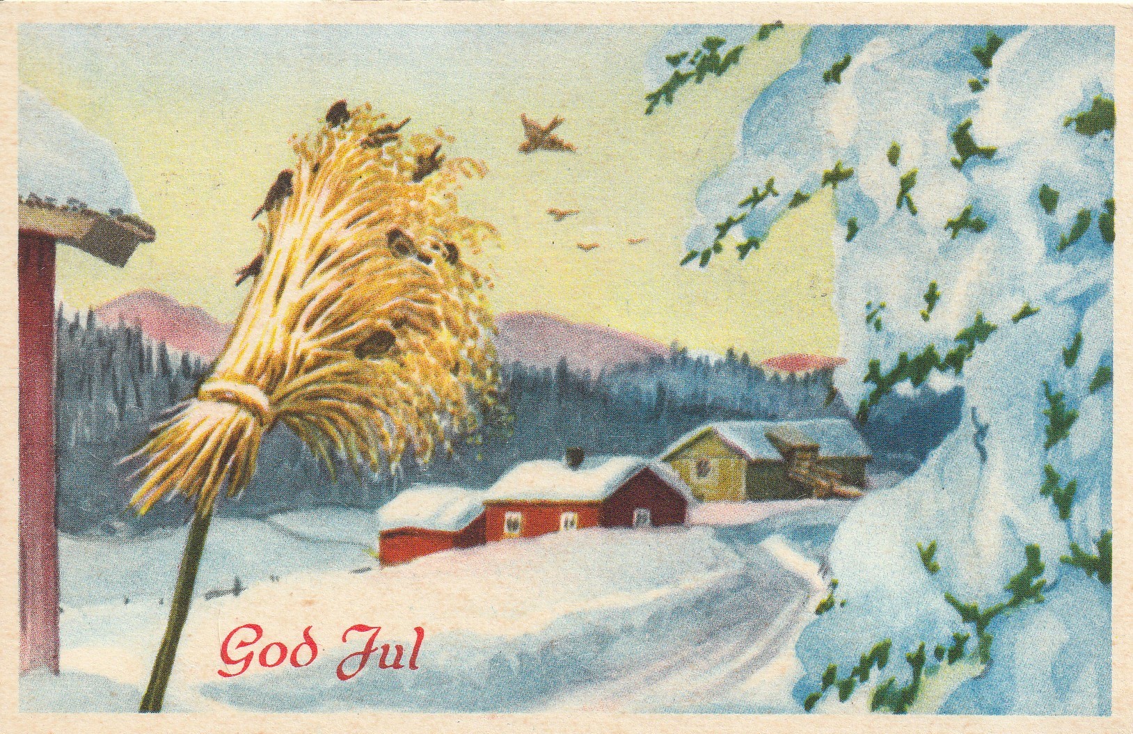 Eldre kort : God Jul . Aune ? 1129-1 / P.Lillo-Stenberg .  Pstg Små