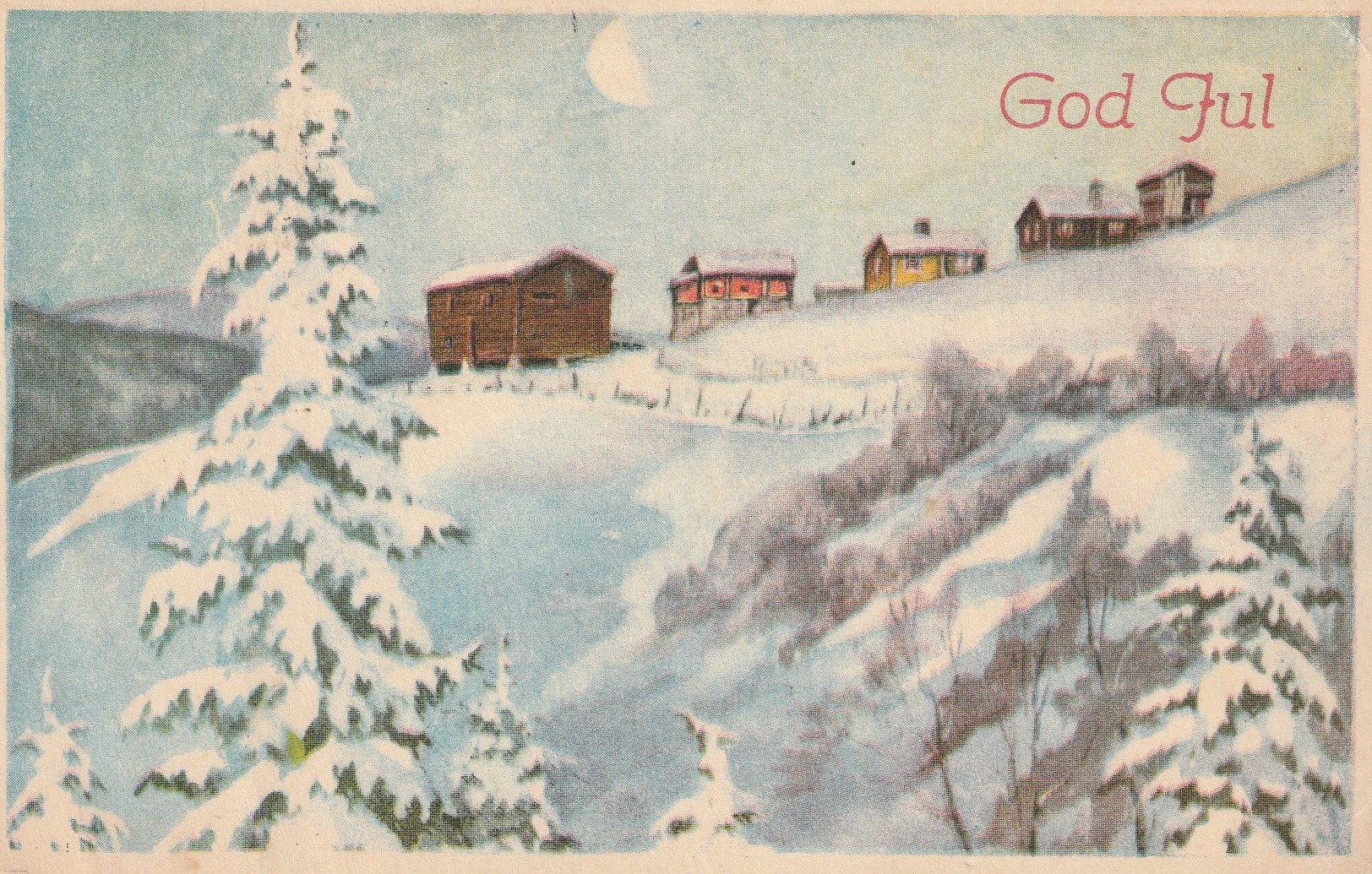 Eldre kort : God Jul .  Norsk arbeide  447  Pst  Småf