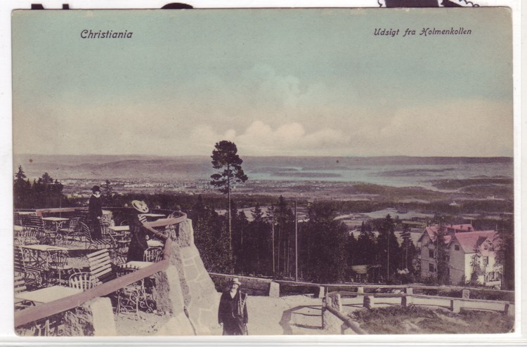 Ubrukt fargekort -Christiania. Udsigt fra Holmenkollen-. G. H. # 183. K-3. UTROP 1,-