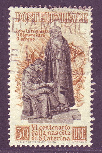 668. 30 l. St. Catarina of Siena 1948 used