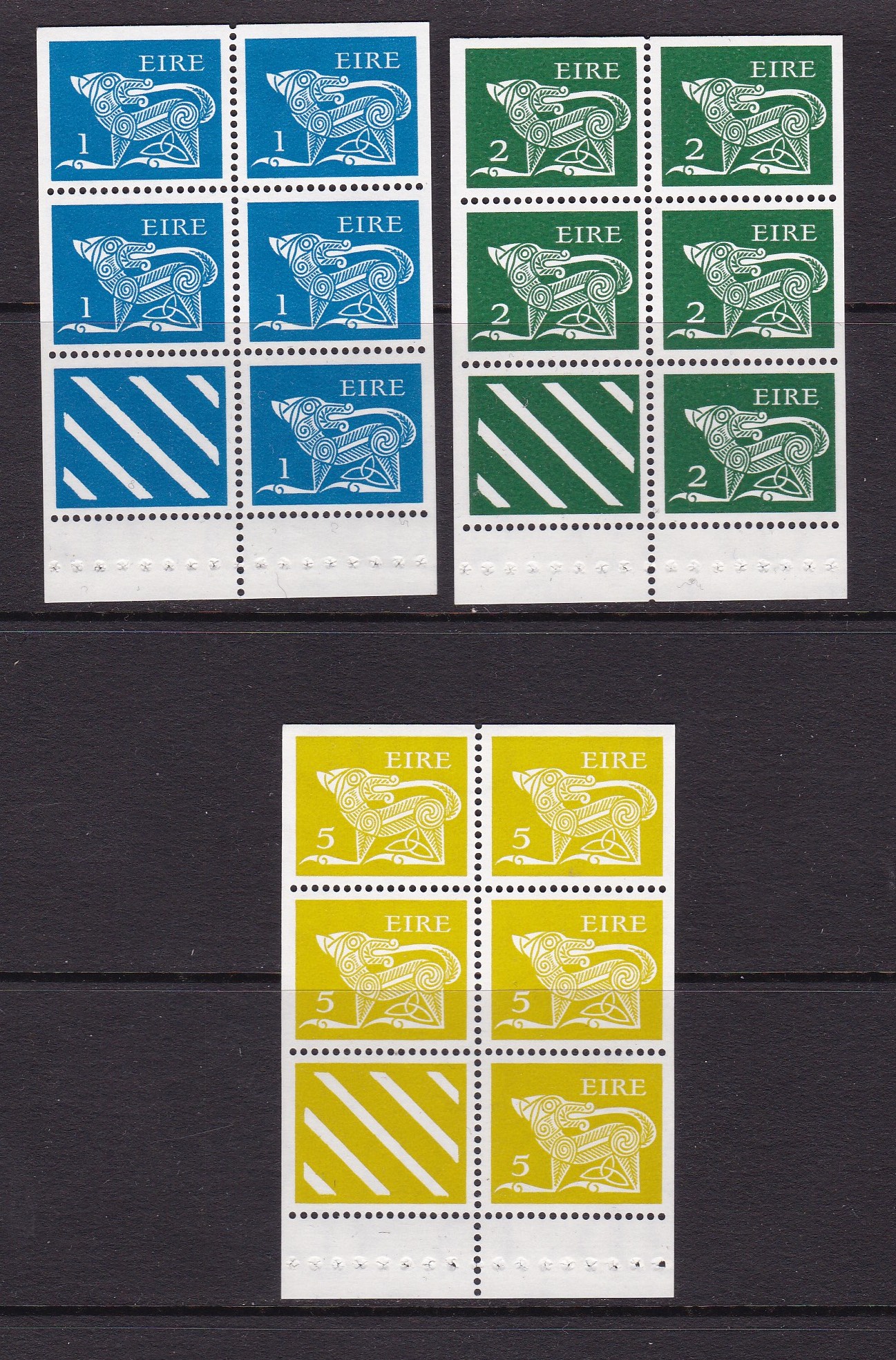 Irland 1971. Michel # 251, 253 og 258 sammentrykk
