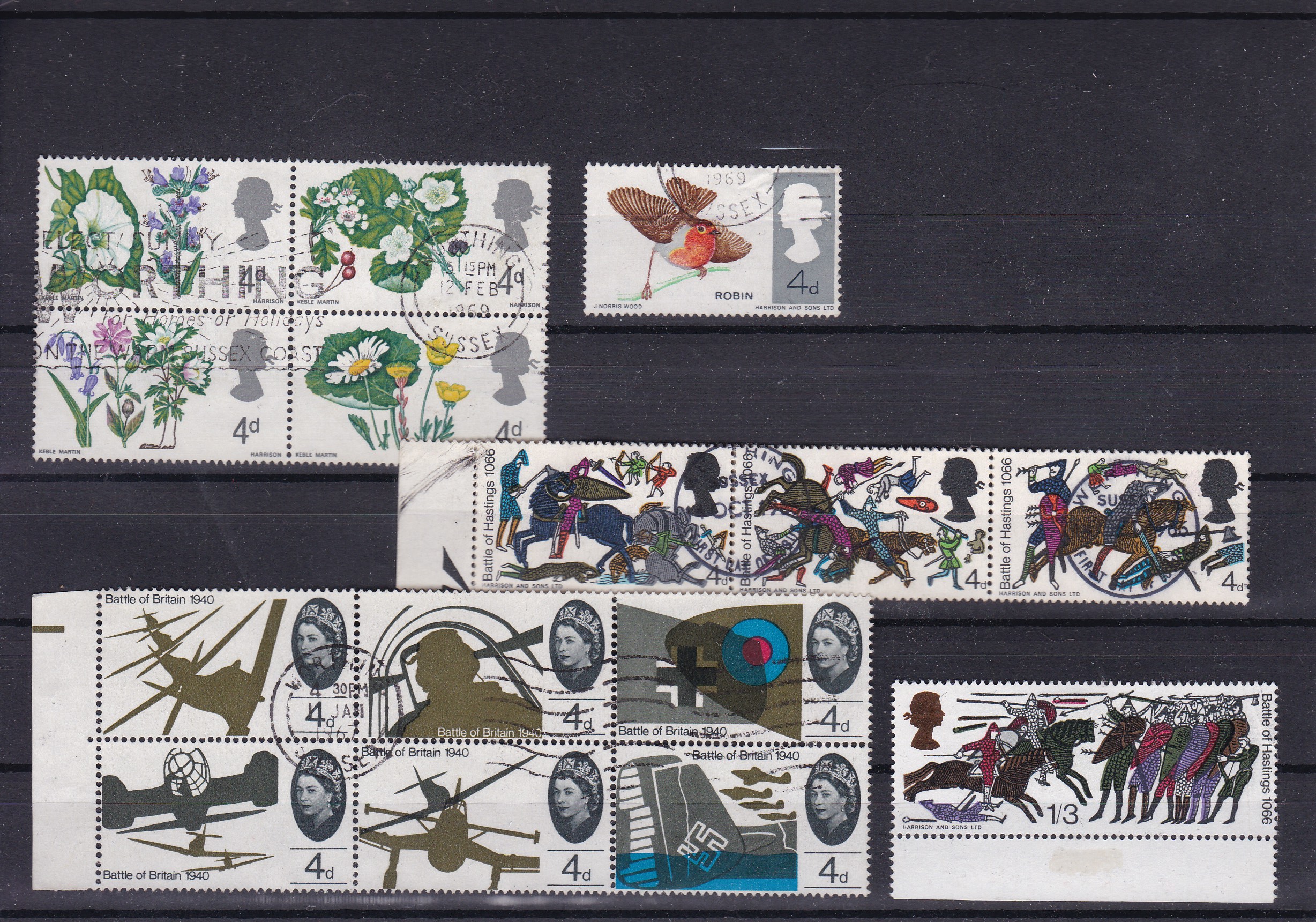 England 1966-1969. Utvalg sammentrykk og postfrisk