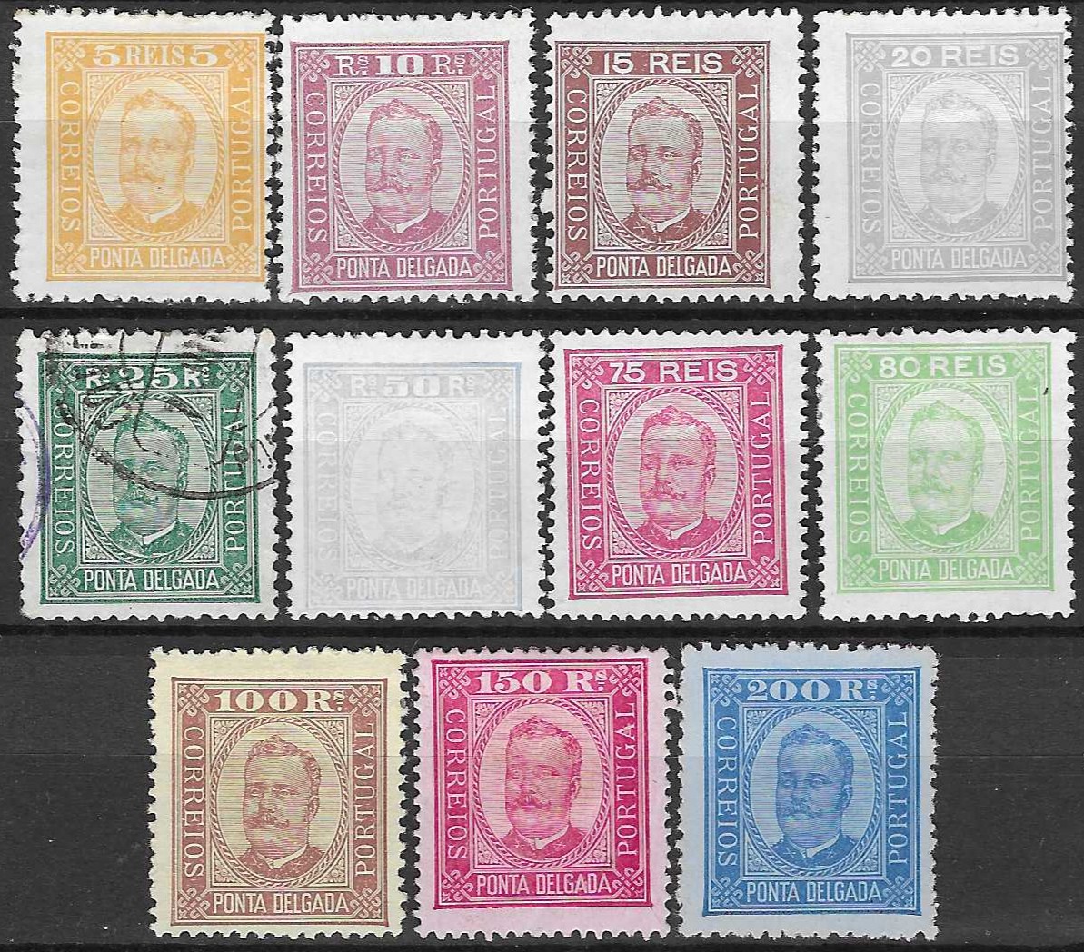 Portugisisk Ponta Delgada MI 1-11*/(*)/o - verdi 2.200 NOK