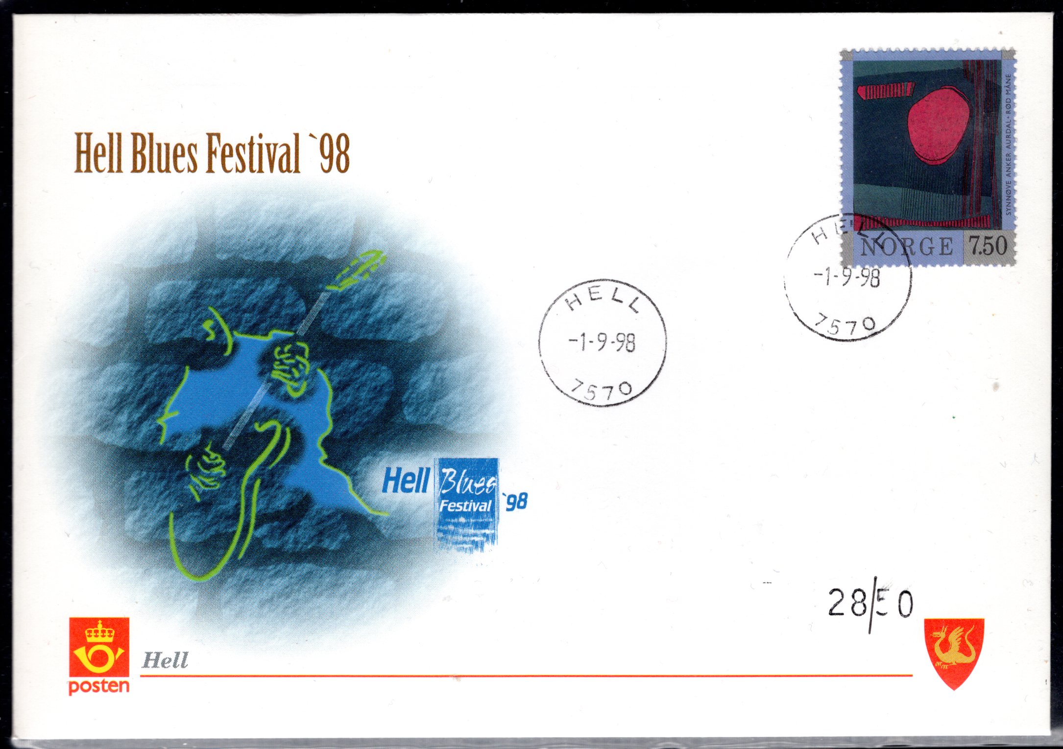Særbrev stemplet Hell 1998 se scan