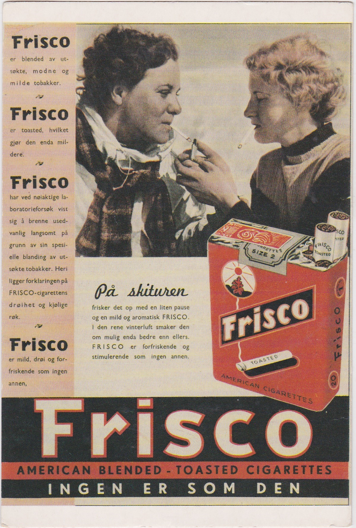 Frisco sigaretter-Ingen er som den-Fra tiden da det var næmsest sundt å røyke