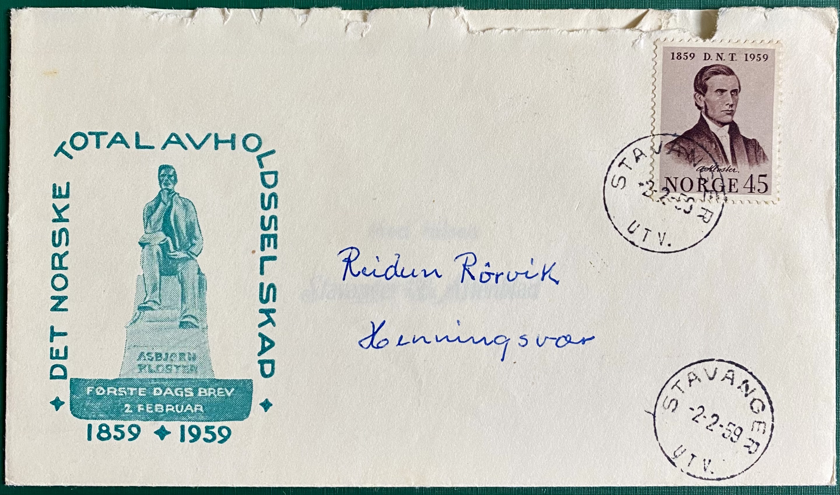 FDC NK 474 Stemplet Stavanger