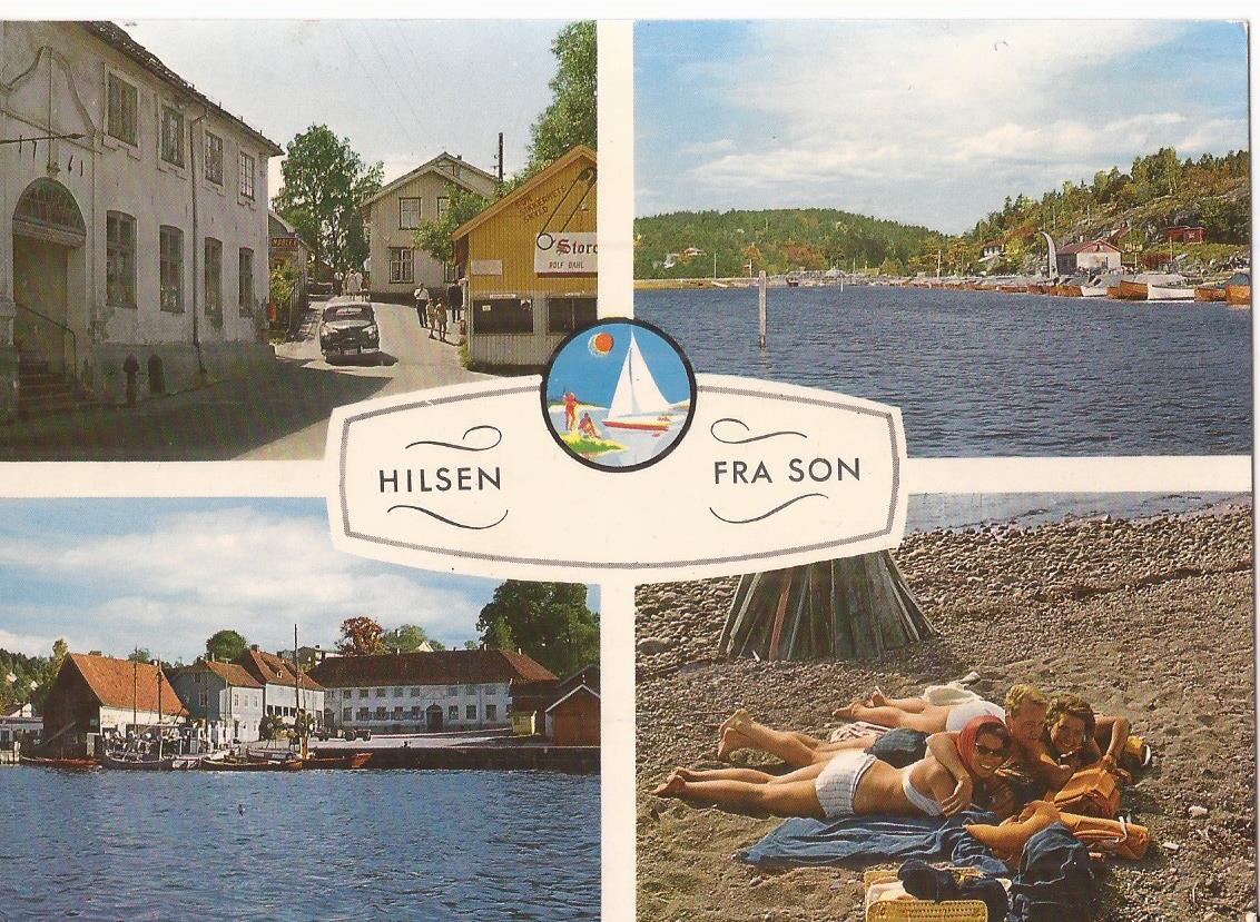 Postkort - Hilsen fra Son -