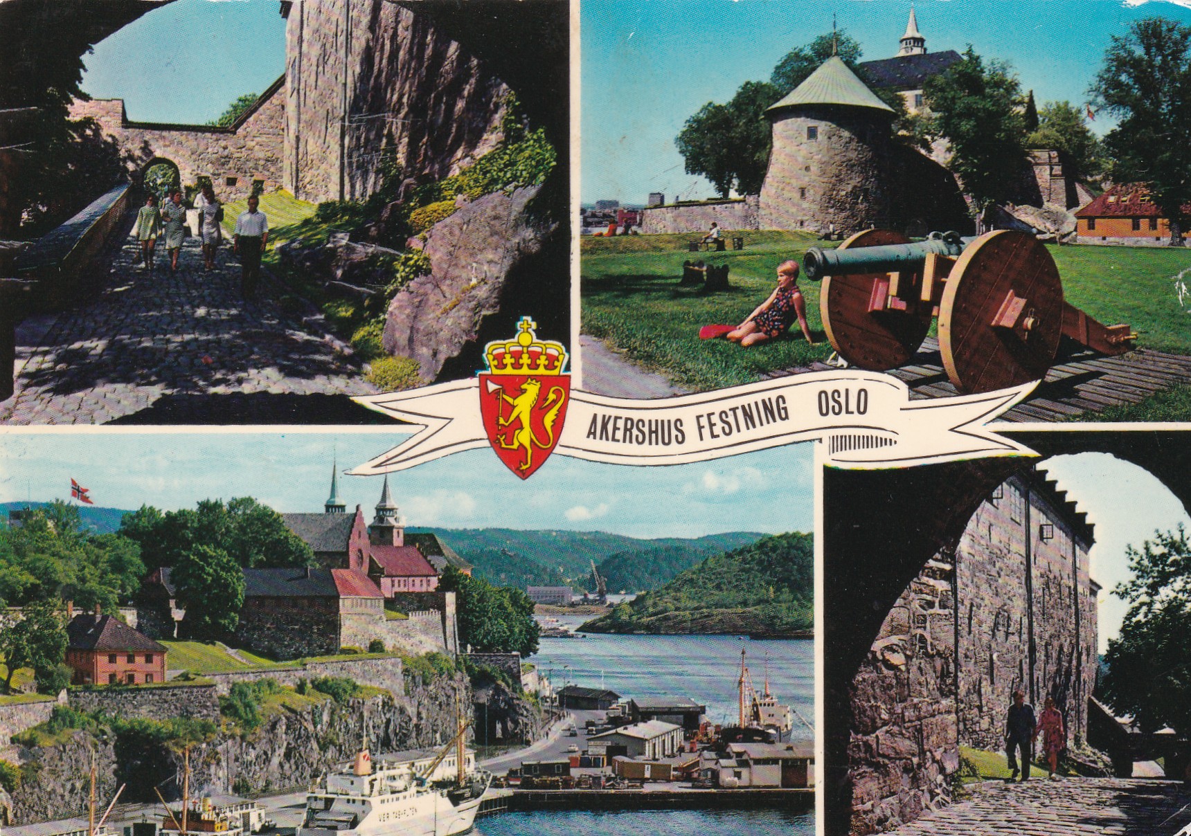 Oslo. Akershus Festning, 4-bilders(Aune M-4487-0)