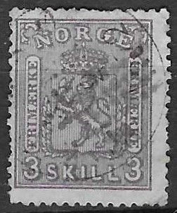 Norge NK 13b liten tynnhet oppe - verdi 1.800 NOK