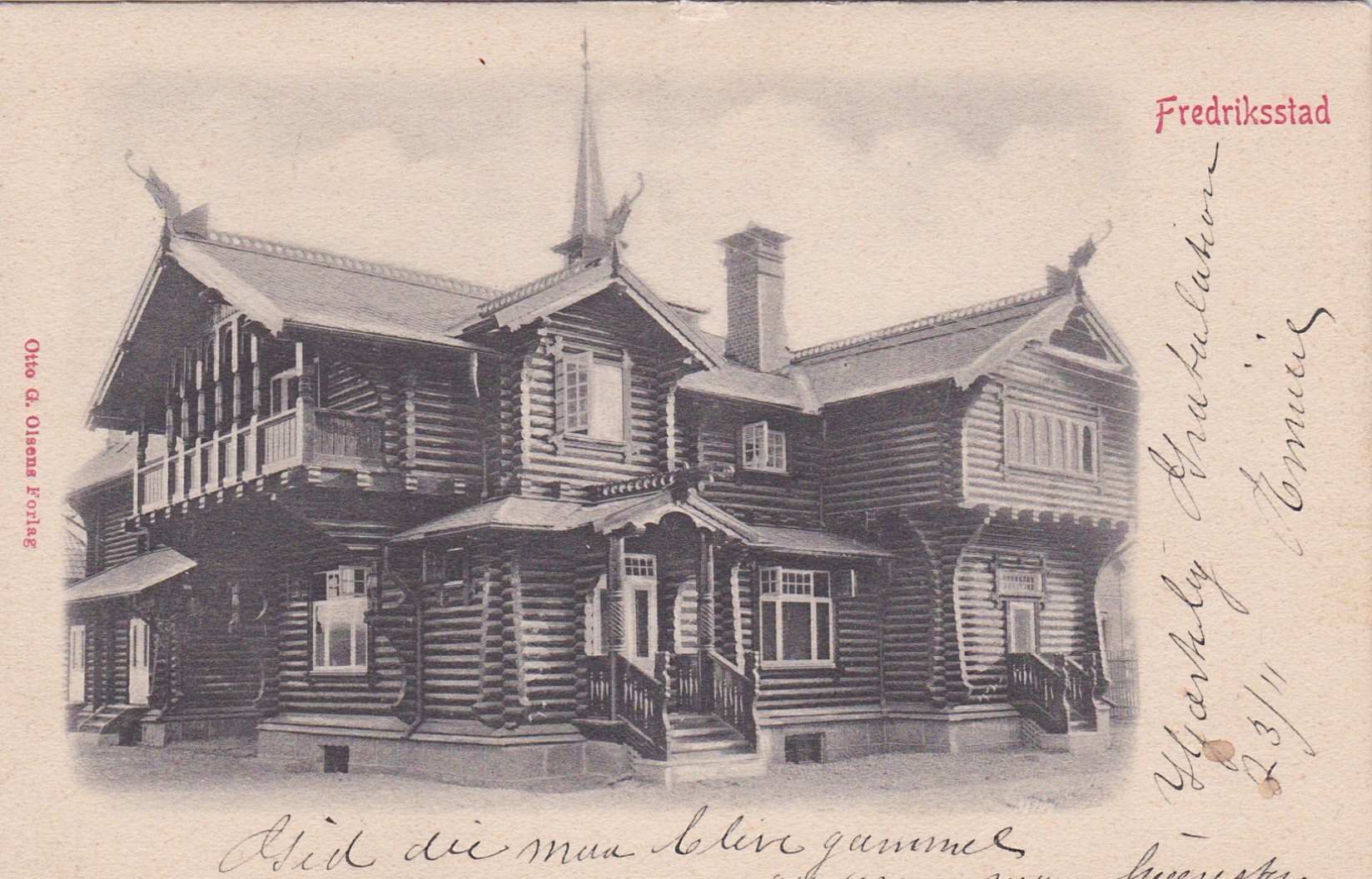 Fredrikstad Turnhallen ca 1910-Meget pent-Ener. Otto G. Olsen forlag