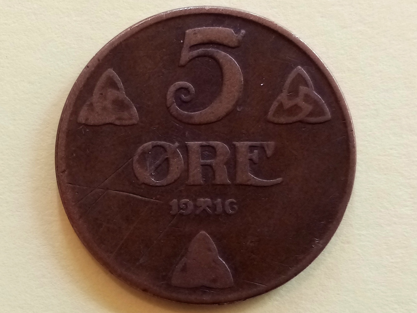 5 øre 1916.