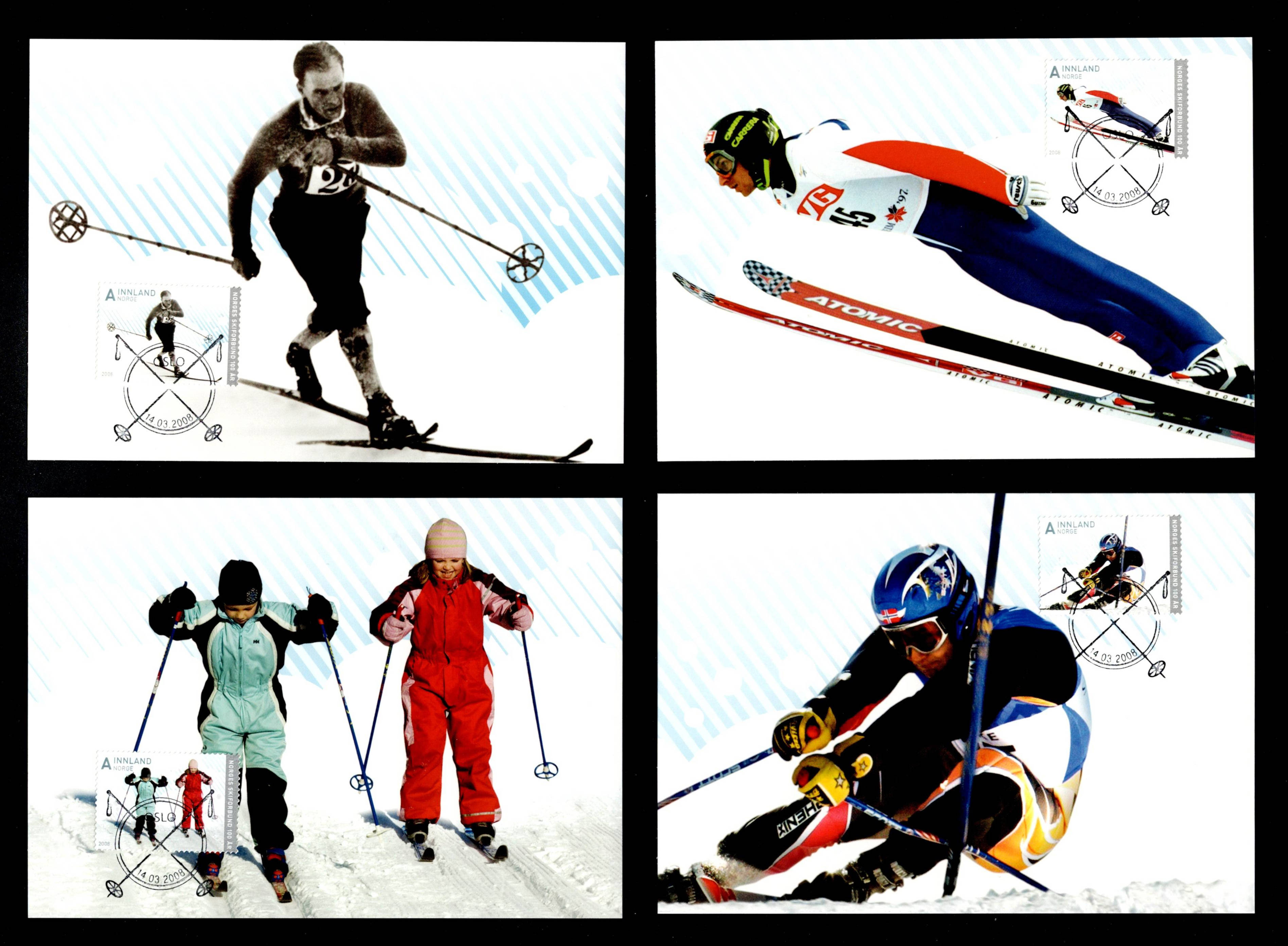 FDC 2008 NK1975-78 Norge Skiforbund på kort