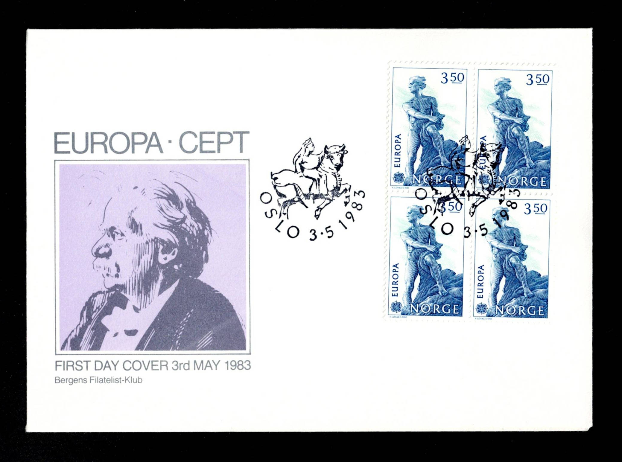 FDC 4-Blokk 1983 NK934 Europa XV vignet BFK