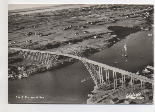 Karmsund Bru flyfoto storformat brukt 1957