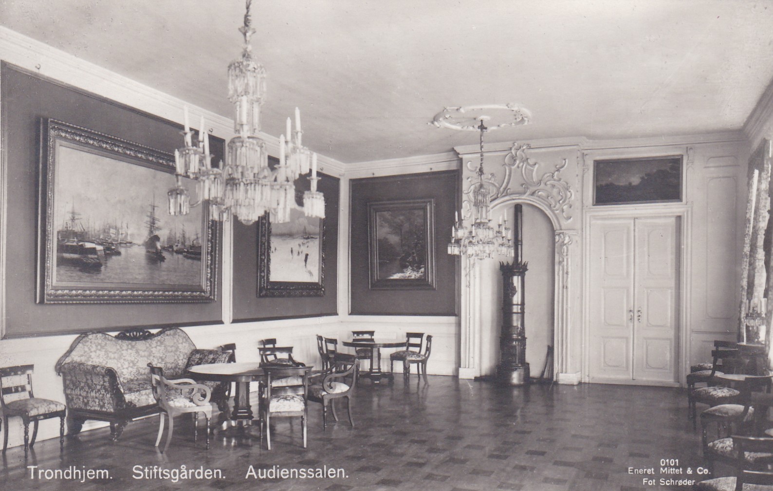 Trondhjem. Stiftsgården. Audienssalen ( Mittet & Co 0101)