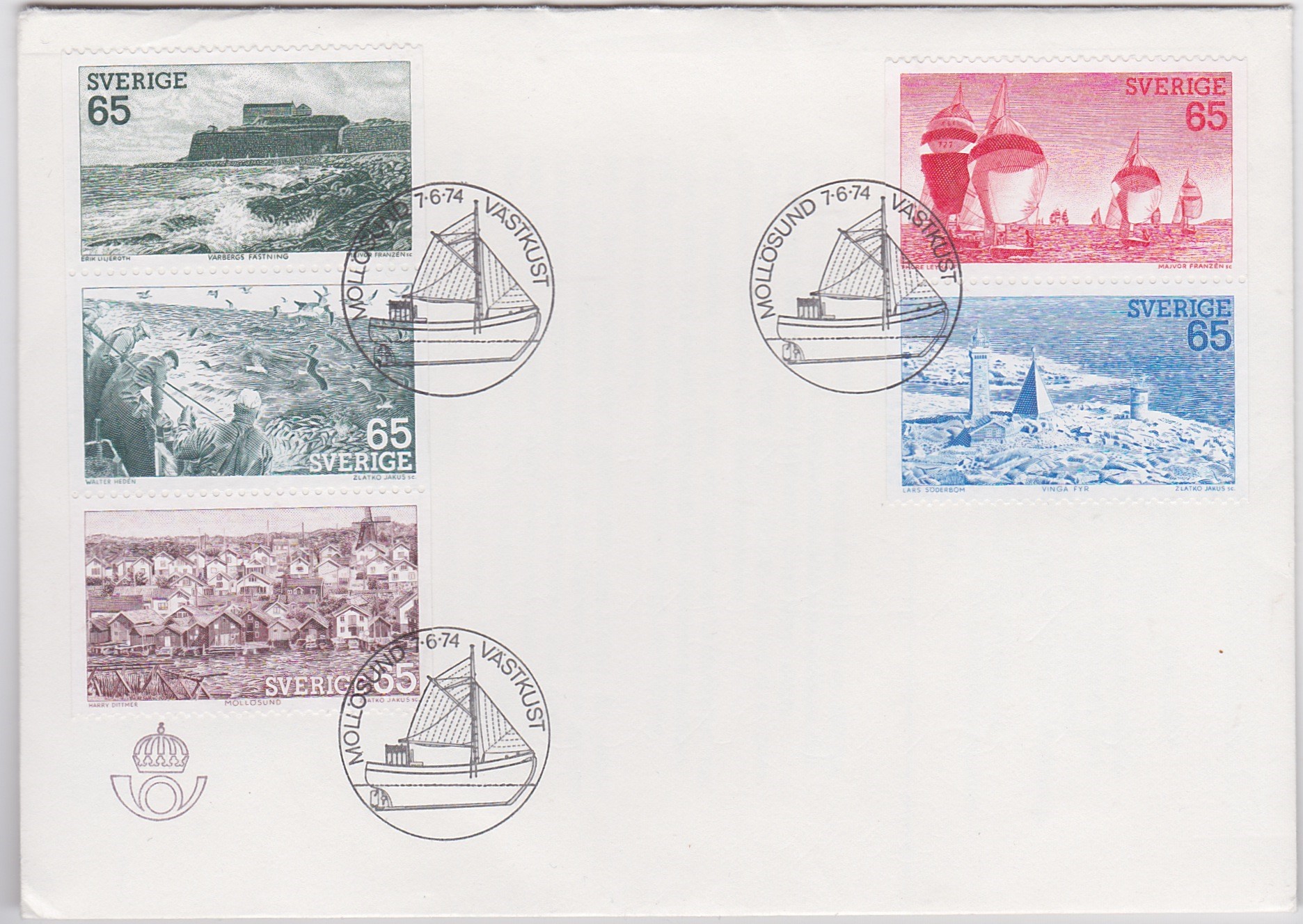 FDC-7. juni 1974-MOLLÖSUND 7·6·74 VÄSTKUST