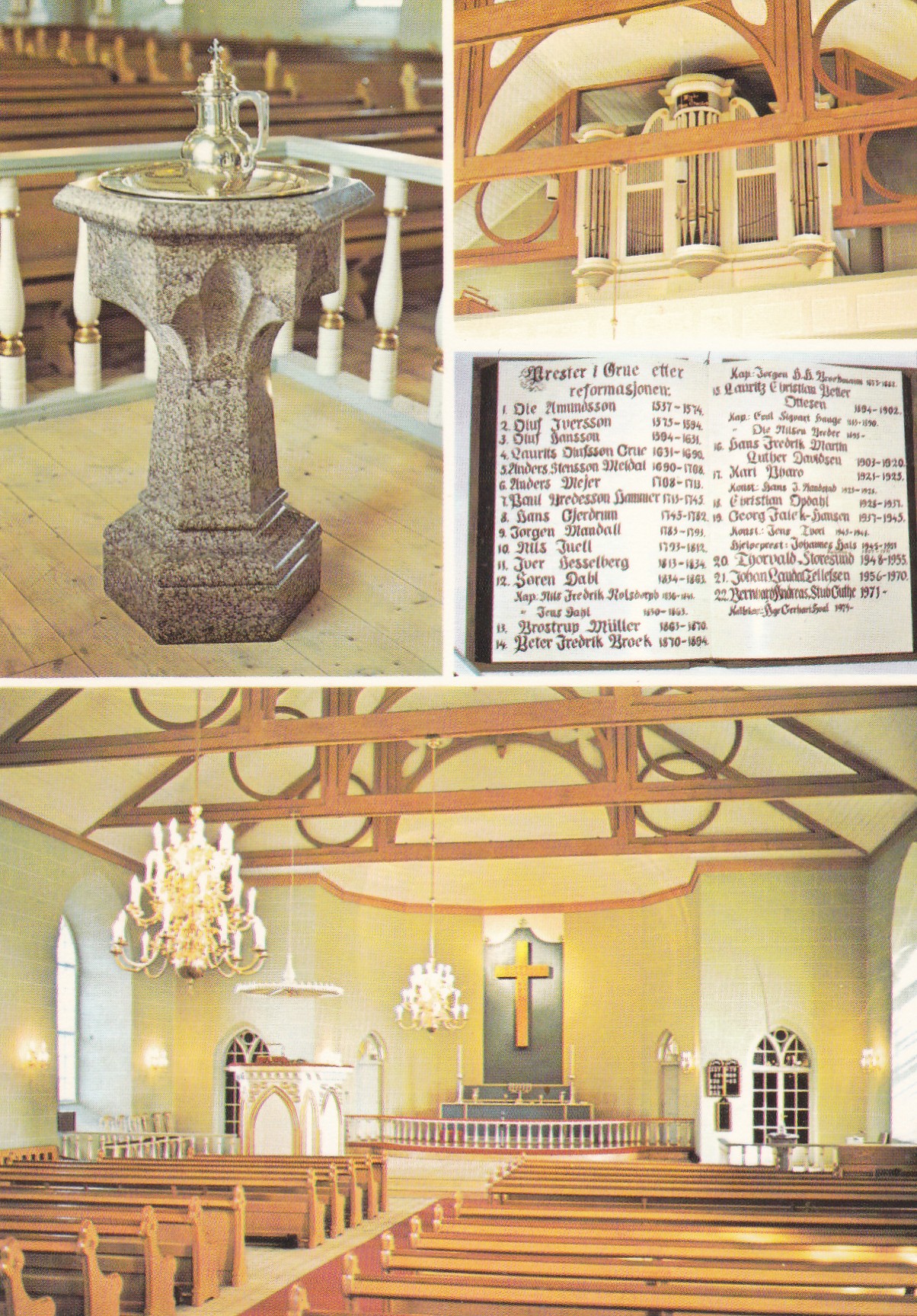 Kirkenær. Grue Kirke, interiør ( Kåre Lund)