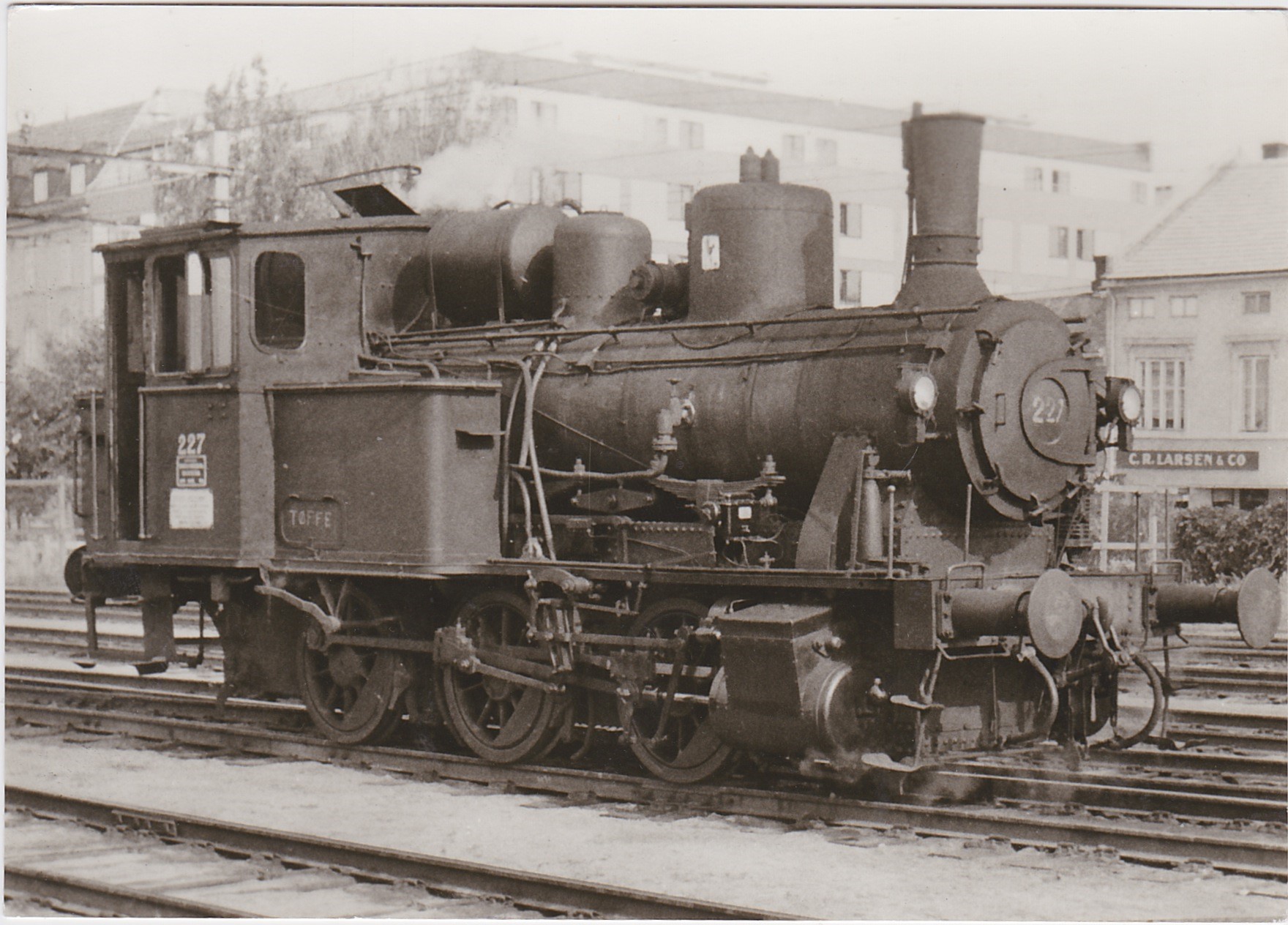 TK9-NSB's damplokomotiv type 25a nr 227 på Hamar stasjon 2. september 1968-Bygget av Hamar Jernstøperi i 1911