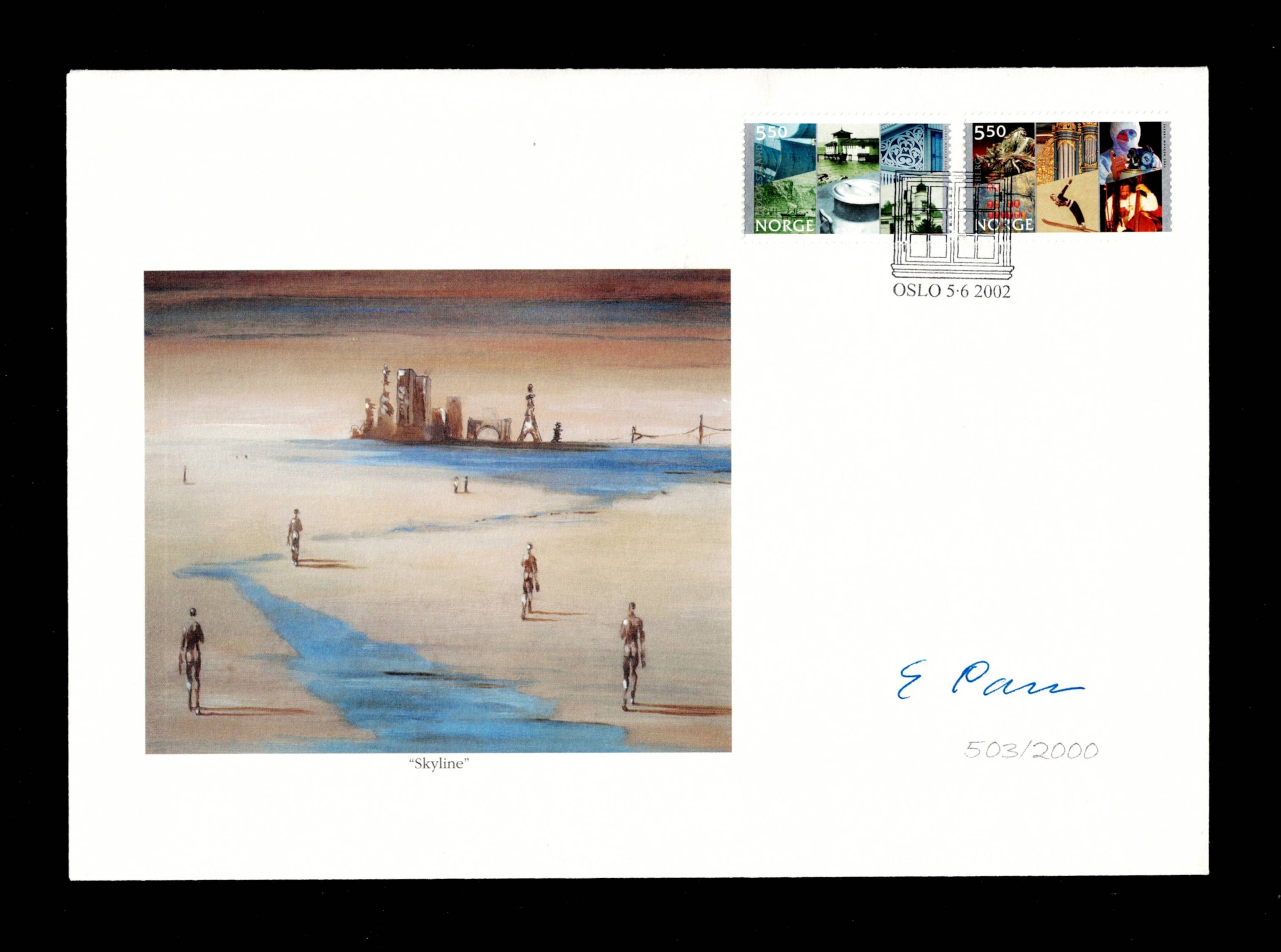FDC 2002 NK1471-72 Byjubileer signert Eldar Parr
